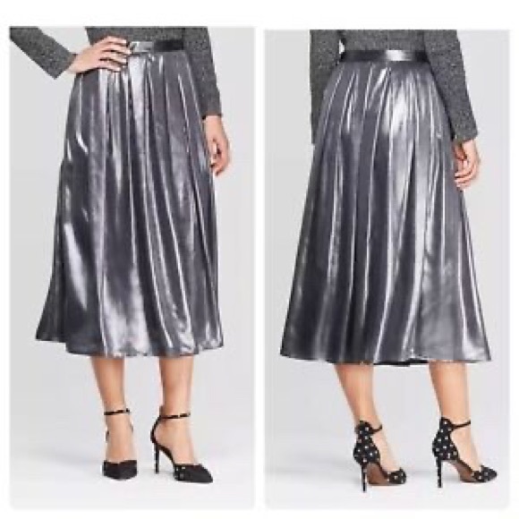 Silver Midi Skirt - Picture 2 of 8